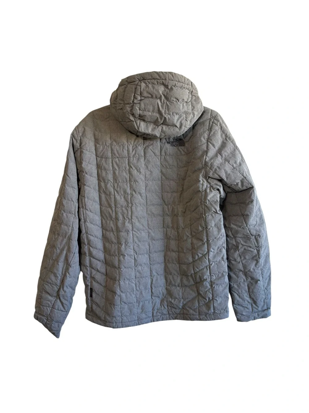 The North Face Men’s Small Gray Thermoball Hooded Puffer Jacket Outdoor Travel